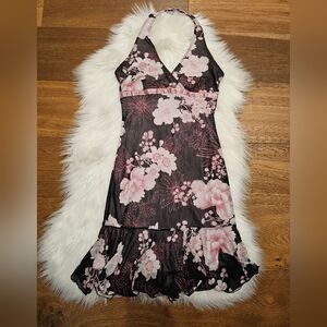 Vintage Floral Halter Dress
